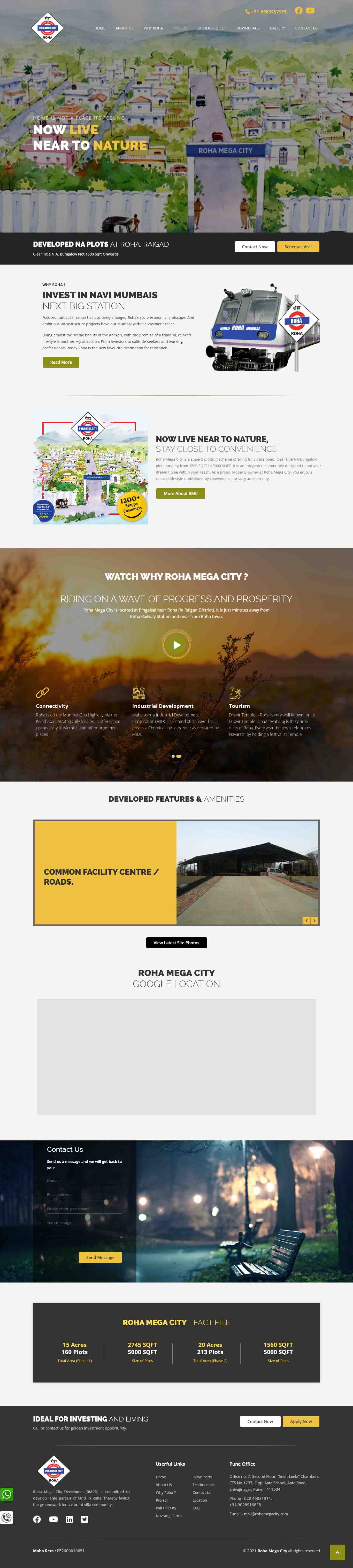 Roha Mega City website design portfolio